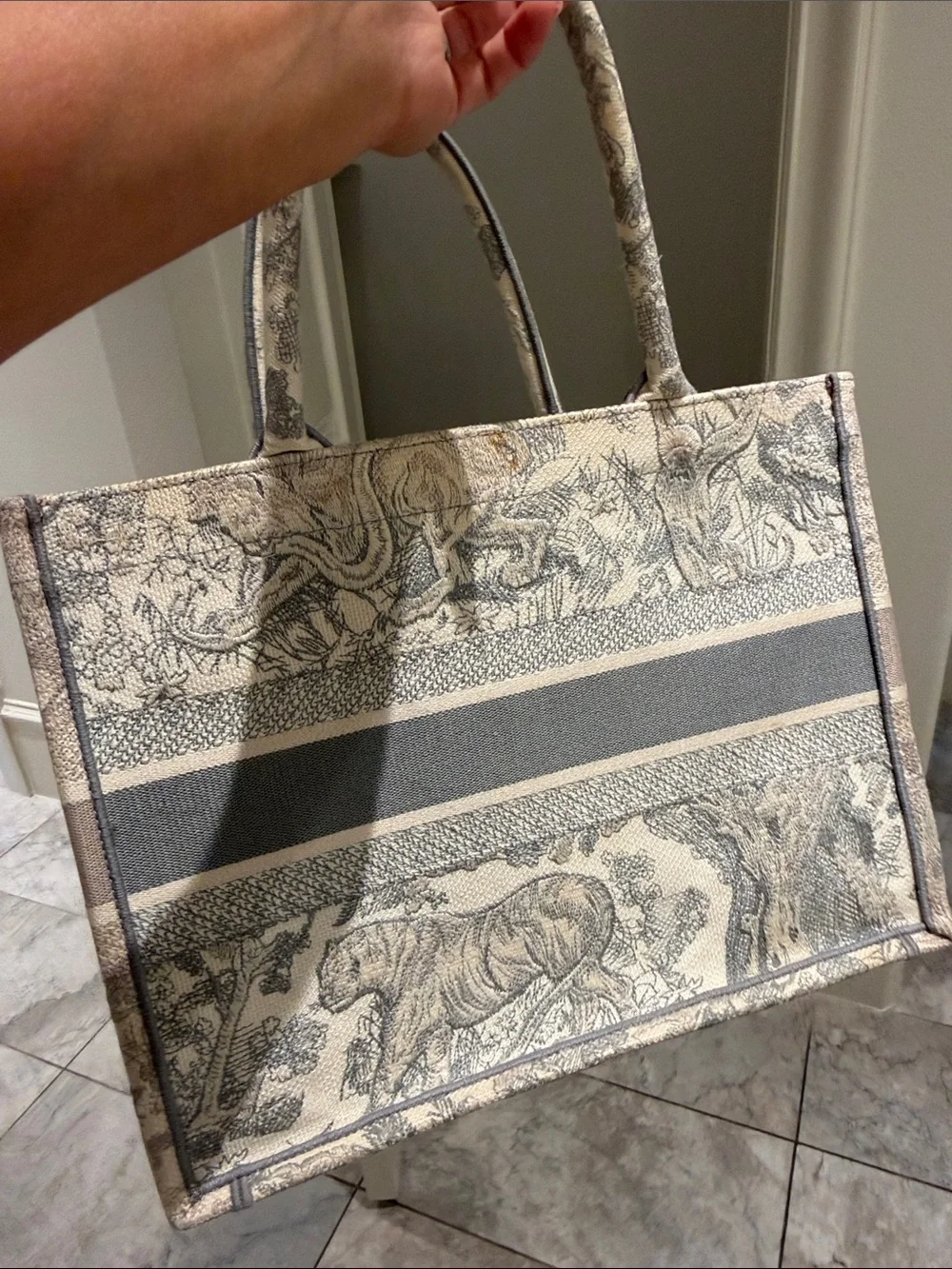 Dior Beige & Gray Christian Dior Book Tote